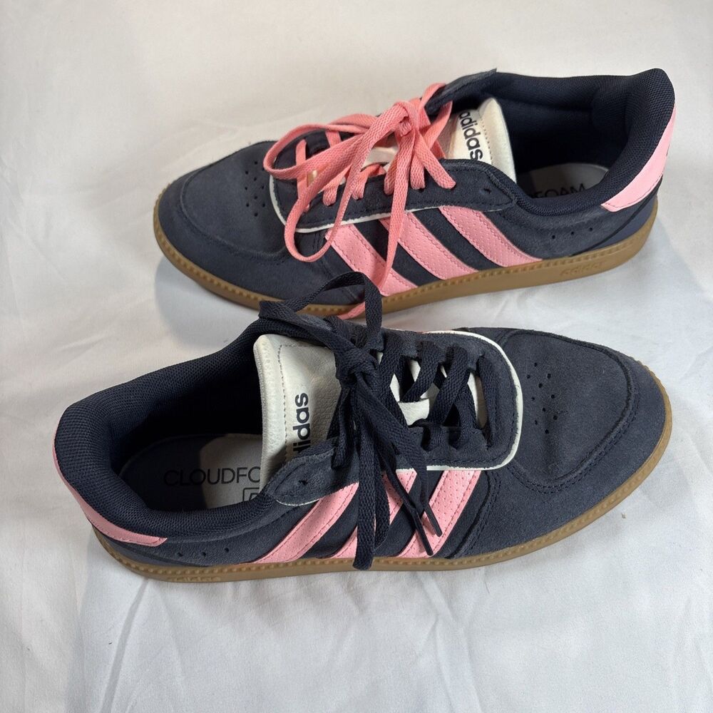 adidas Breaknet Sleek IH5467 Women’s 6 Navy Pink Suede Gum Sneakers